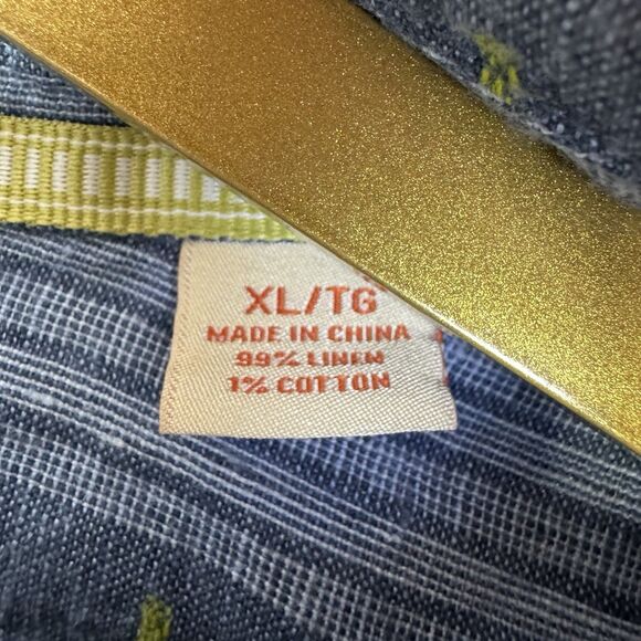 Tommy Bahama Shirt Mens XL Blue Linen Blend Short Sleeve Preppy Resort Old Money - Picture 8 of 11